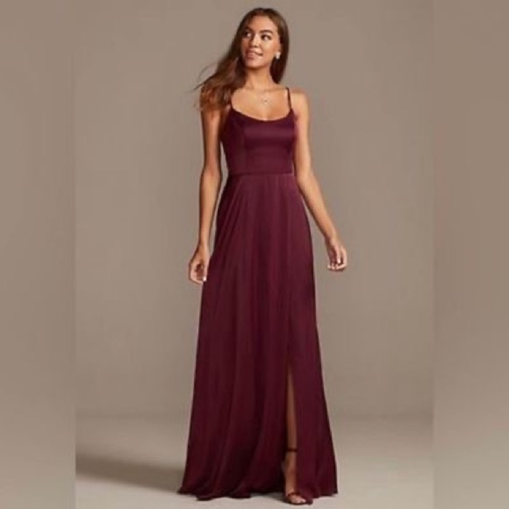 david’s bridal | burgundy bridesmaid dress size 4